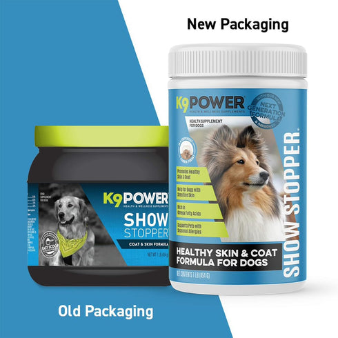 K9Power #1 Show Stopper Awarded Dog Skin & Coat Product Supports Allergy Relief, Itchy Skin, Shedding, Dull Coat Salmon