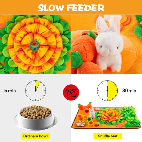(29.5''x18.9'') Pet Snuffle Mat for Dogs Sniff Mat Nosework Feeding Mat Slow Feeder Interactive Dog Puzzle Toys
