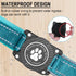 Airtag Dog Collar with Waterproof Air Tag Holder, Luminous Reflective, Soft Padded, Adjustable Nylon Pet Collar for Small Medium Large Heavy Duty Dogs,Blue, M