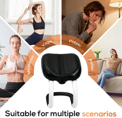 Suttqke Meditation Bench | Meditation Chair | Kneeling Prayer Bench | Seiza Chair - Adjustable Height, Portable Metal