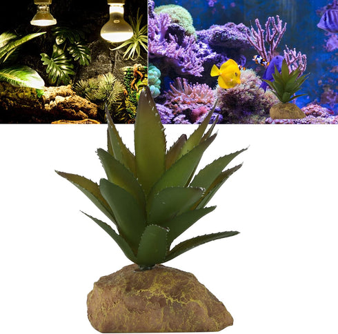Versatile Artificial Reptile and Aquarium Plants, Gecko Hide, Terrarium, Spider Enclosure Decor, Vivid Reptile Plant