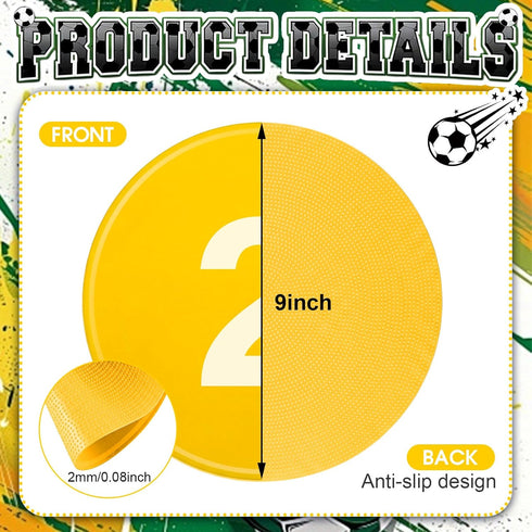 24 9 Inches Shappy Pcs Poly Spot Markers with Carry Bag Numbered Floor Dots Anti-Slip Spot Markers Waterproof Flat