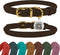 BRONZEDOG Rolled Leather Dog Collar with QR ID Tag, Adjustable Soft Round Collars for Small Medium Large Dogs (14" -