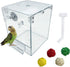 PINVNBY Bird Bath Box - Parrot No-Leakage Bathtub for Cage with Water Injector & Balls Toys (6 Pcs)