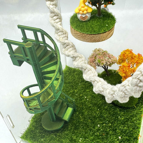 Jumping Spider Enclosure Accessories Fun Spinning Stairs, Jumping Spider Climbing Toy with Magnetic Mount for Jumping