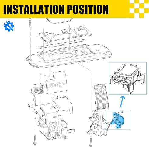 Golf Cart MCOR 4 Throttle Potentiometer for Club Car DS/Carryall/Tempo/Precedent, Replaces OEM#105116301