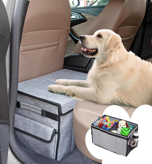 Back Seat Extender for Dogs up to 120LBS, Car Seat with Pocket,