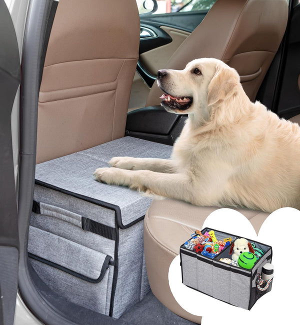 Back Seat Extender for Dogs up to 120LBS, Car Seat with Pocket,