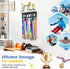 25 Medal Holder Display Trophy Shelf Organizer, Sturdy Wooden Race Award Hanger Rack with Steel Hooks, Wall Mount