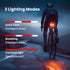 Smart Bicycle Brake Tail Light with Vibration Sensing, Wireless Remote Turn Signals, USB-C Rechargeable Rear Lights