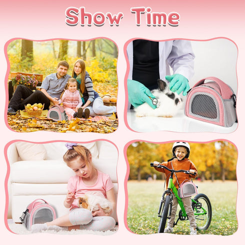 YUDODO Hamster Carrier Guinea Pig Carrier Bag Small Animal Sugar Glider Pouch Gerbil Hedgehog Portable Travel Carrier