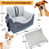 Small Dogs Car Seat Under 25 - Fully Detachable & Washable Ultra Soft Travel Bed with Clip-on & Storage Pockets