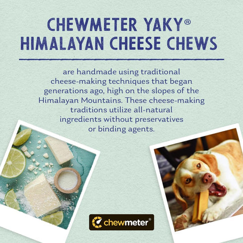 Chewmeter Himalayan Yaky Cheese Chew, 100% Natural, Long Lasting, Gluten Free, X-Large for Dogs 55 Lbs & Over