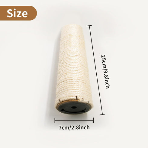 10" Cat Scratching Replacement Posts, 2 Pack Sisal Spare Scratcher Refill for Cats Cube Tower with M8 Screws