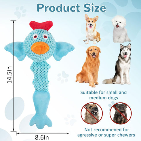Squeaky Dog Toys for Medium and Small Dogs, Interactive Tug of War Toy for Puppy Teething