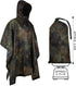 GRVCN Military Rain Poncho - Camouflage Lightweight Waterproof Raincoat for Outdoor Use