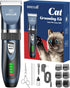 oneisall Cat Clippers for Matted Hair, Quiet Cordless Shaver for Long Hair, 2 Speed Grooming Kit (Blue)