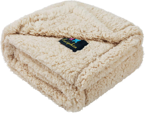 Luciphia Waterproof Dog Blanket, Soft Sherpa Calming Thick Blankets, Leakproof Cozy Pet Puppy Blanket for Medium Large