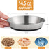 Stainless Steel Cat Bowls, 3 Pack Whisker Friendly Shallow Dishes for Food and Water, Non-slip Silicone Bottom