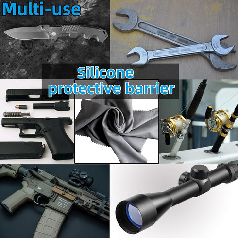 Silicone Gun Cleaning Cloth - 12"x12" Microfiber Lint Free Rags for Firearms, Knives, and Scopes, Reusable Cleaning