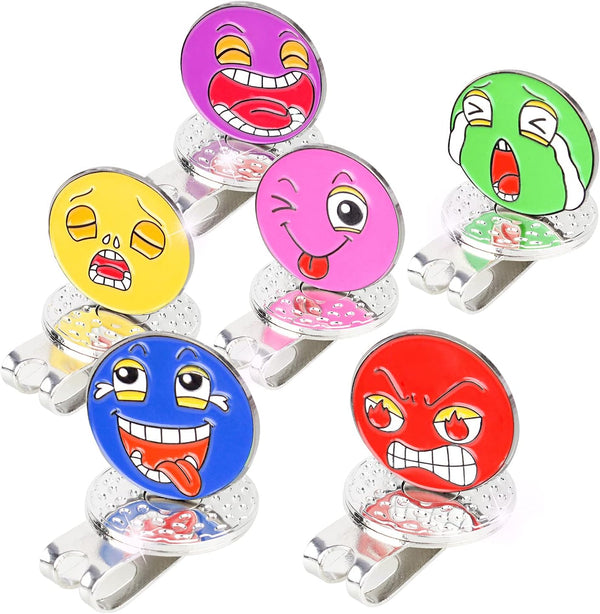 Funny Golf Balls, Golf Hat Clip Ball Marker for Course Play, 6 Pack of Novelty Colored Golf Balls