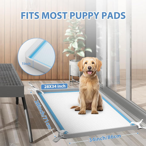 IMMCUTE 28" 34" Pee Pad Holder for Dogs, Thickened Soft Silicone Extra Large Puppy Pad Holder Fits Up to x Pee Pads