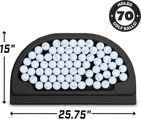 70 GoSports All-Weather Golf Ball Trays with Ball Capacity - Black or Green - Compatible with All Hitting Mats