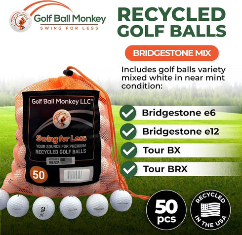 e12 e6 Golf Ball Monkey Cheap Recycled for Bridgestone Golf Balls White Mix - Used Golf Balls for Bridgestone Golf