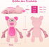 Dog Squeaker Toys with Crinkle Paper, Stuffed Animal Plush Chewing Toy for Puppy, Small, Medium Dogs (Pink Pig)