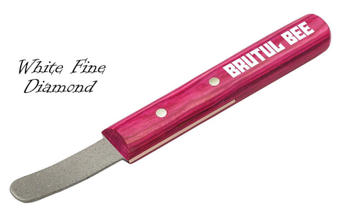 Brutul Bee Stripping Metal Stone Diamond Edged for Dogs, Cats & Pets, Wooden Handle, PINK