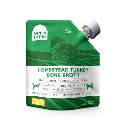 Open Farm Bone Broth Food Topper for Dogs and Cats, 12oz, with Responsibly Sourced Meat and Superfoods