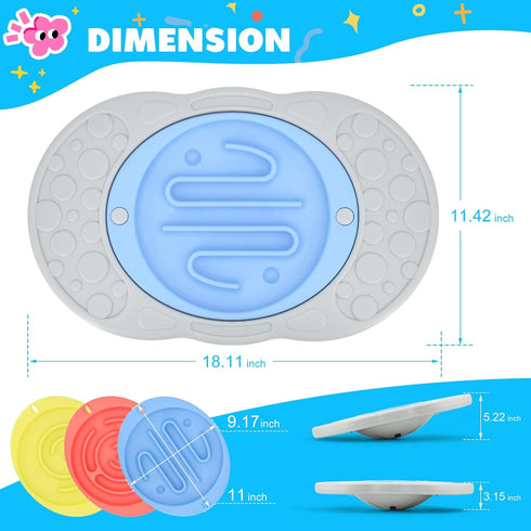 3 3 3+, 140 Lbs Balance Board Maze for Kids, Wobble Board with Balls, Replacement Labyrinth Boards, Indoor Active Play
