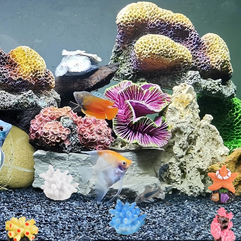 Micro Landscape Decor, 13PCS Fake Coral Ornament, Miniature Coral Figurines for Aquarium Tank