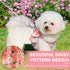 Dog Harness and Leash Set with Bow Knot, No Pull Pet Daisy Floral Harness with D-Ring Soft Mesh Vest for Small Girl