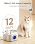 12-Pack 108oz/3.2L Official Replacement Filters with Pre-Filter Sponges for Automatic Stainless Steel Pet Water