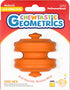 PetDreamHouse Chewtastic Geometrics Natural Rubber Enrichment Dog Toy Geo-Hex Orange, Engaging Rolling