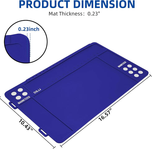 Premium Pistol Gun Cleaning Mat, Magnetic Organizer Parts Tray, Anti-Slip Rubberized Workbench Mat (16.5"x 10.43")