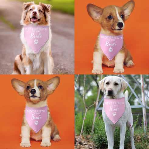 Wedding Dog Bandana Best Friend of Bride Dog Bandana Engagement Wedding Announcement Dog Bandanas Puppy Bandana
