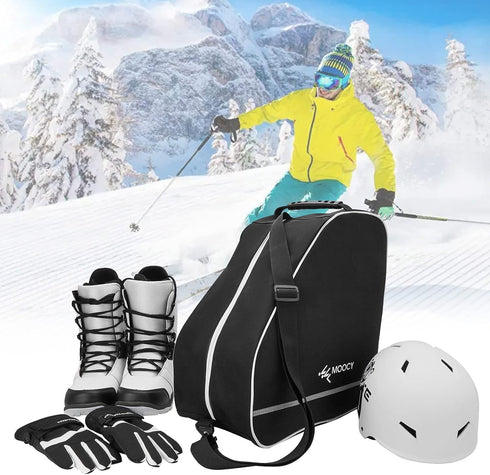 Ski Boot Bag, Waterproof Travel Boot Bag for Adult and Youth, Storage for Ski Helmets, Goggles, Gloves