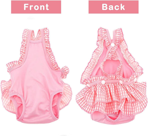 Zunea Washable Female Small Dog Diapers for XS/S Size Dogs Adjustable Suspender Reusable Puppy Sanitary Diaper Pantie