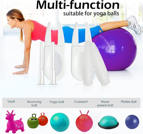 Lxnoap Fitness Exercise Sport Yoga Ball Inflator Kit with 10 Stopper Plug Pins, 2 Removers, 2 Nozzles