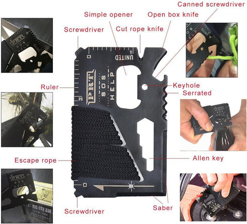 XUANLAN Emergency Survival Kit, Outdoor Gear Tool with Bracelet, Fire Starter, Whistle, Water Bottle Clip