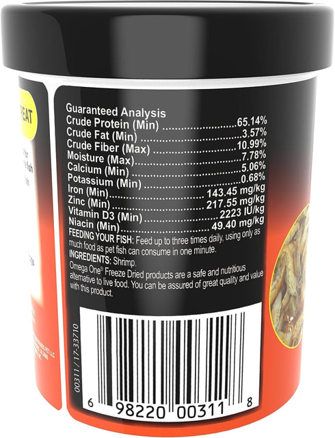 0.85 oz Omega One Freeze Dried Shrimp