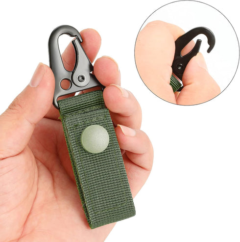 FRTKK Tactical Molle Key Ring Gear Keeper, Nylon Belt Keychain Clip for Molle Bags