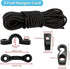 Kayak Deck Rigging Kit - 8 Feet Bungee Cord with Hooks, Tie Down Pad Eye, and 6 J-Hooks for Canoe Accessory