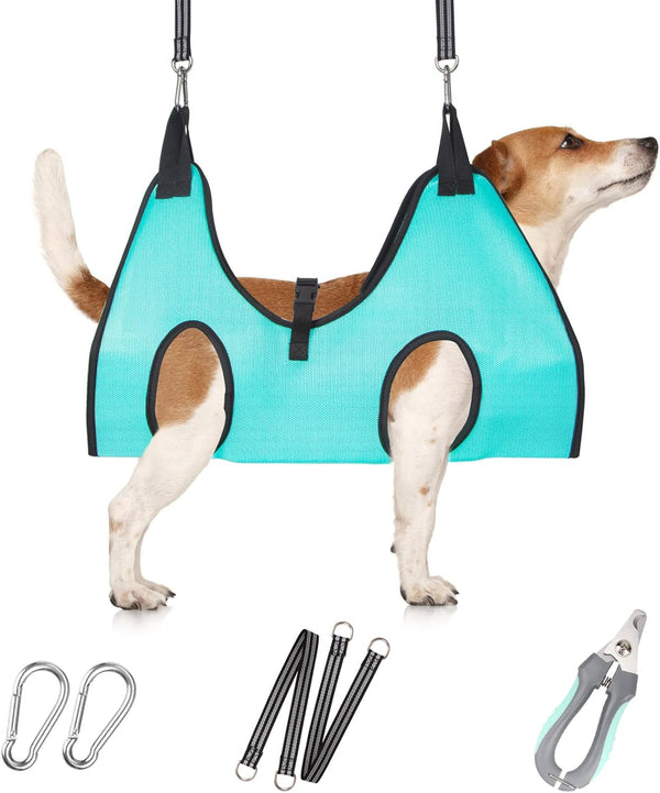 Dog Grooming Hammock - Upgrade Pet Grooming Harness for Nail Trimming (S 30lb)