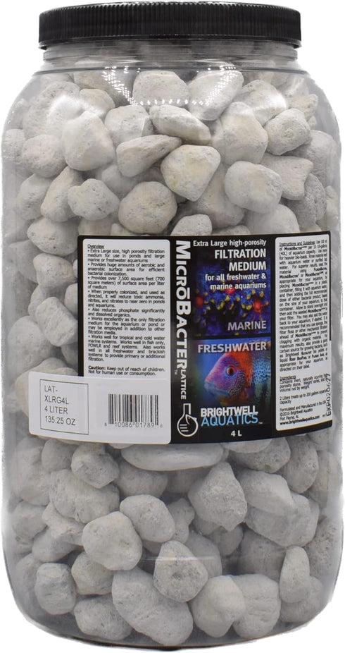 Brightwell Aquatics MicroBacter Lattice XL, Porous Biological Filtration Medium for Freshwater, Planted Aquariums