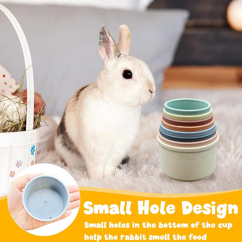 starfa lab 8 Pcs Stacking Cups for Small Animal Toys,Nesting Rabbit Toys of Different Sizes,Safe Plastic Colorful