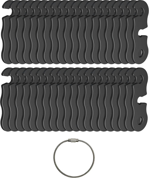 Rope Tensioner (Black 40 Pack), Aluminum Alloy Camping Tent Guyline Cord Adjuster for Hiking, Backpacking, Ultralight