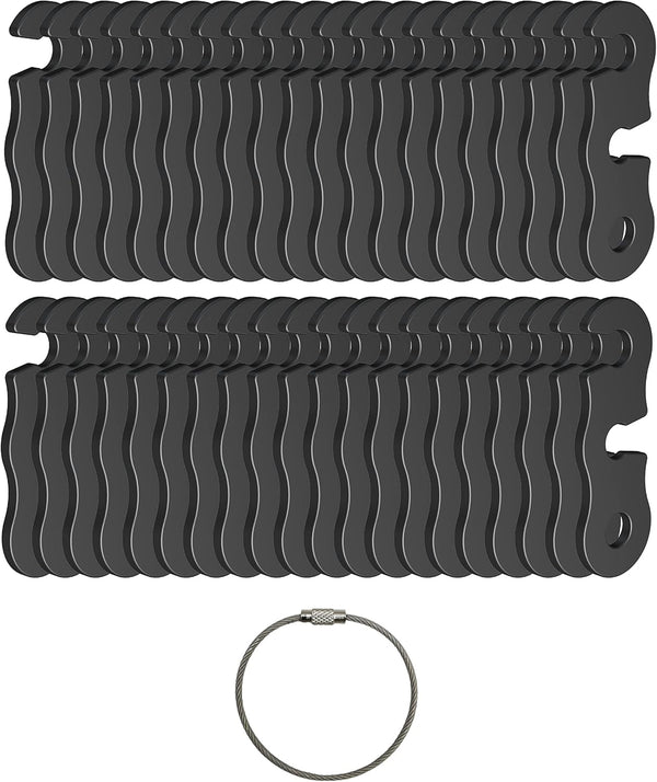 Rope Tensioner (Black 40 Pack), Aluminum Alloy Camping Tent Guyline Cord Adjuster for Hiking, Backpacking, Ultralight